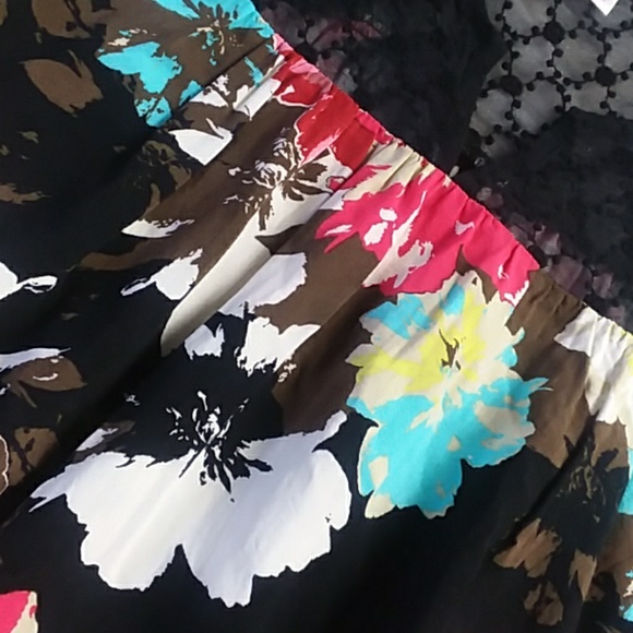 Xhiliration black print dress/cover up Md - Picture 3 of 8